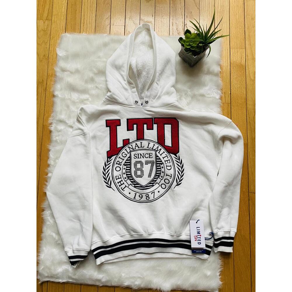 Limited Too White woman' Hoodie Sweatshirt Medium Size 10